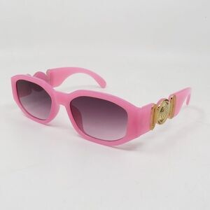 Fashion Sunglasses Retro Pink/Pink Gold Logo Vintage Fashion Irregular Frame
